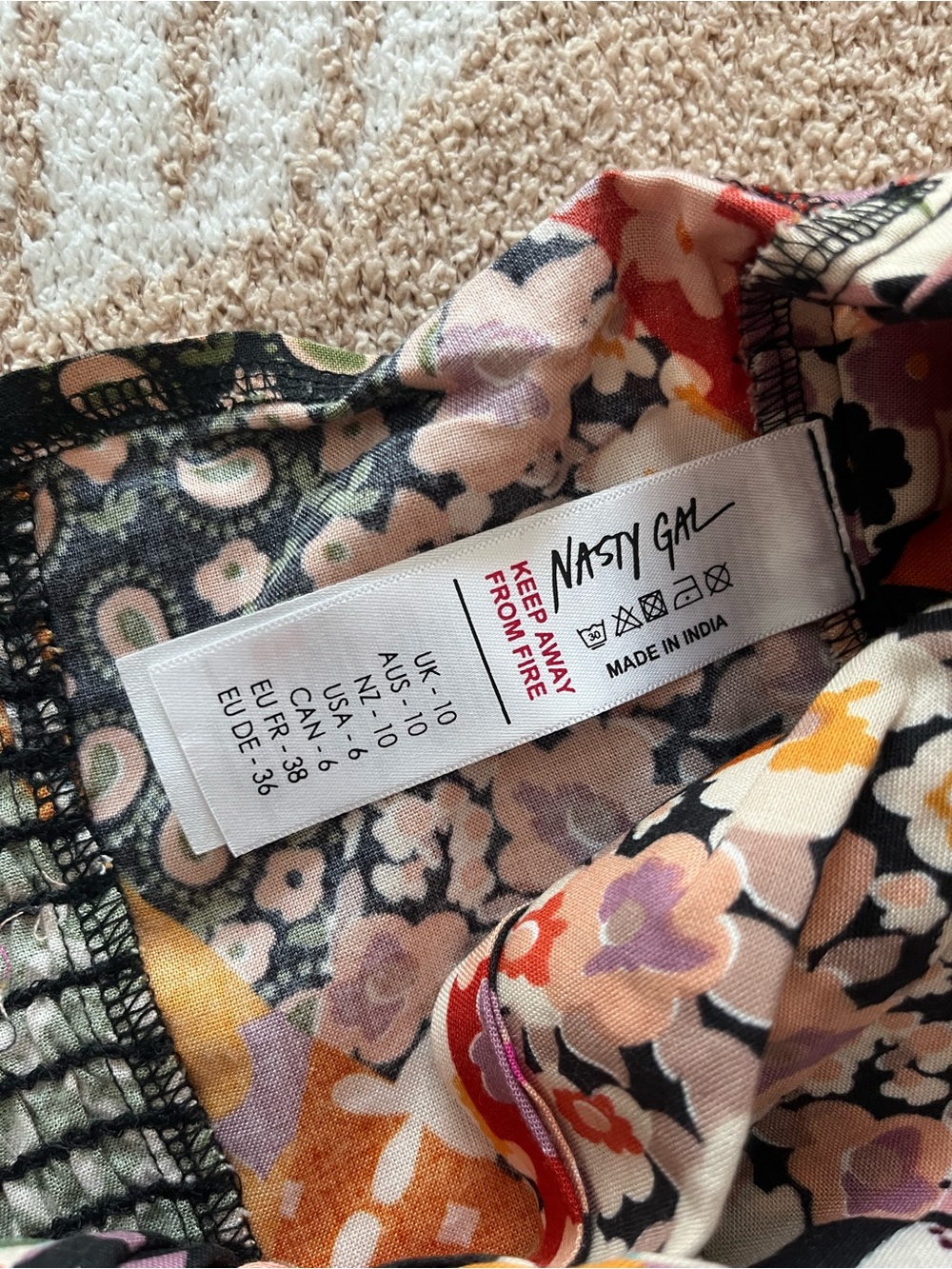 NWOT NastyGal • Multicolor Patchwork Floral Top + Pant Set - Picture 4 of 7